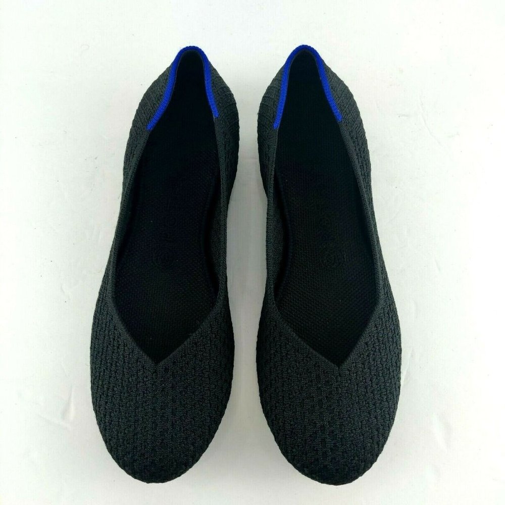 Rothy’s The Flat Size 9 W Round Toe Comfort Slip On  Ballet Flats in Black Blue